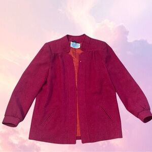 Vintage RARE Hourihan by Jimmy Hourihan Pink Pure Wool Lined Blazer Size 12